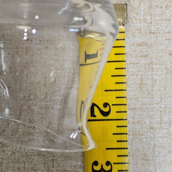 Slant Angled Rim Clear Glass Stemless Wine Glass W/ Pitcher Set of 3 Barware - Picture 7 of 9